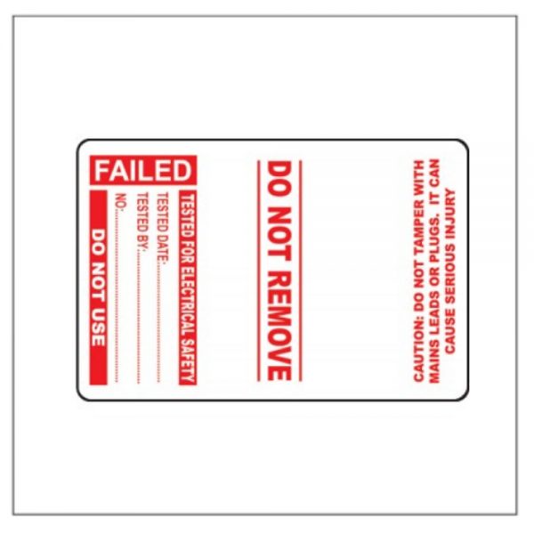 Standard PAT Test Failed Label (Cable Wrap) - Signs Display Shop